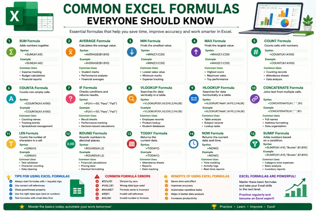 Common Excel Formulas Everyone Should Know