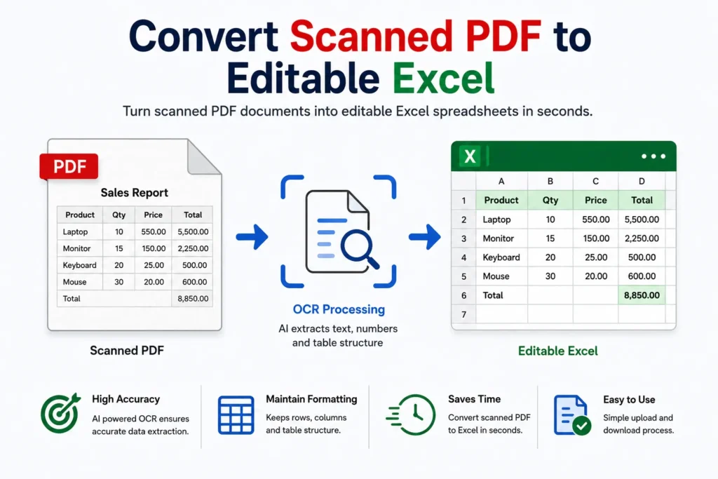 Convert Scanned PDF to Editable Excel