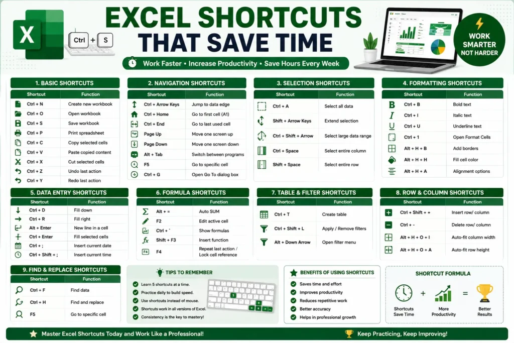 Excel Shortcuts That Save Time