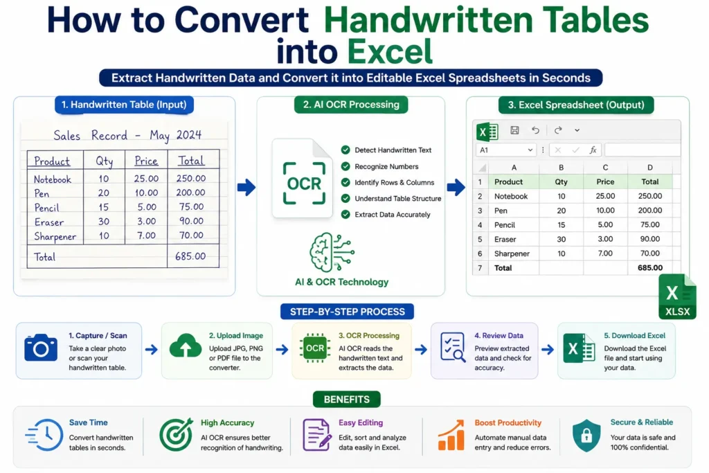 How to Convert Handwritten Tables into Excel